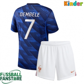 Frankreich Ousmane Dembele #7 Replik Heimtrikot Kinder WM 2026 Kurzarm (+ Kurze Hosen)